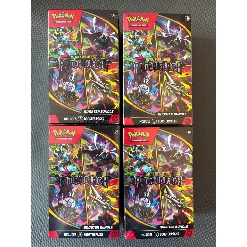 Pokemon TCG Mega Evolution Pitch Black Booster Bundle Lot 4 Boxes 24 Packs